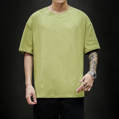 New Summer Men&#39;s T Shirt 2022 Fashion Solid T Shirt Mens Oversized Hip Hop Short Sleeve Casual Cotton Mens Streetwear Top Tees